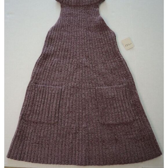 Free People OB1534052 Women's Sz M Purple Claude Mockneck Mini Knit Dress $138 - Picture 6 of 13